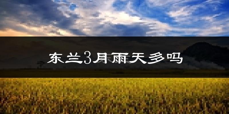 东兰3月雨天多吗?